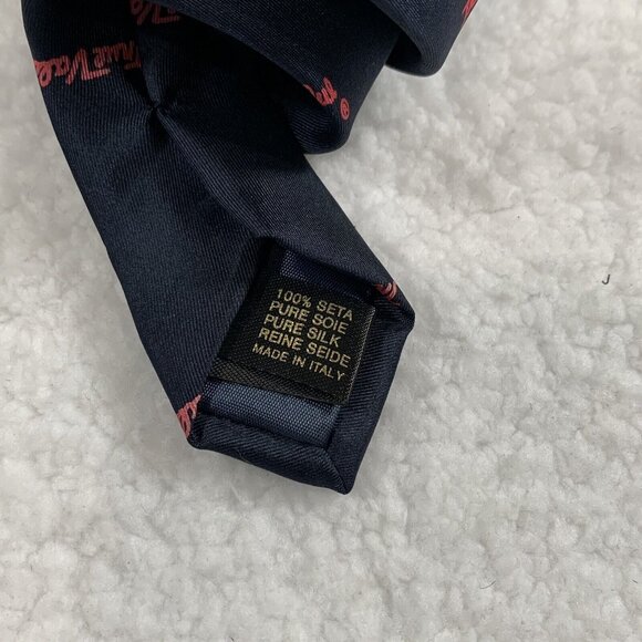 Vintage True Value Hardware 100% Silk Logo Tie Made in Italy DaVanti Navy Blue - Picture 3 of 6